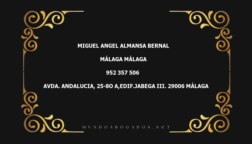 abogado Miguel Angel Almansa Bernal en la localidad de Málaga