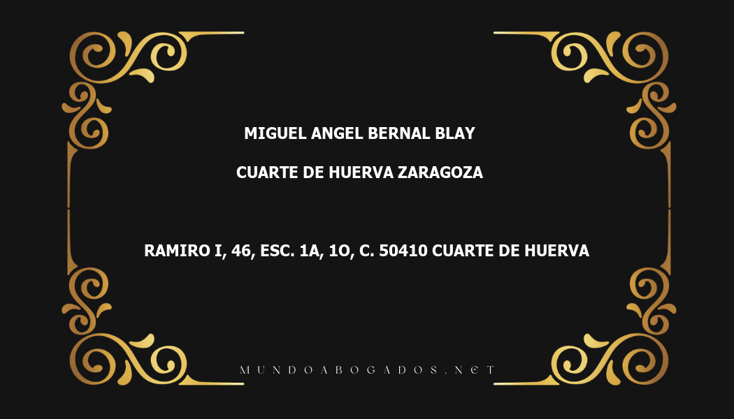 abogado Miguel Angel Bernal Blay en la localidad de Cuarte de Huerva