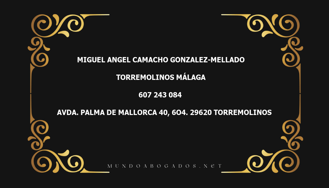 abogado Miguel Angel Camacho Gonzalez-Mellado en la localidad de Torremolinos