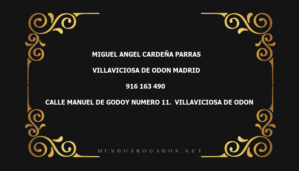 abogado Miguel Angel Cardeña Parras en la localidad de Villaviciosa de Odon