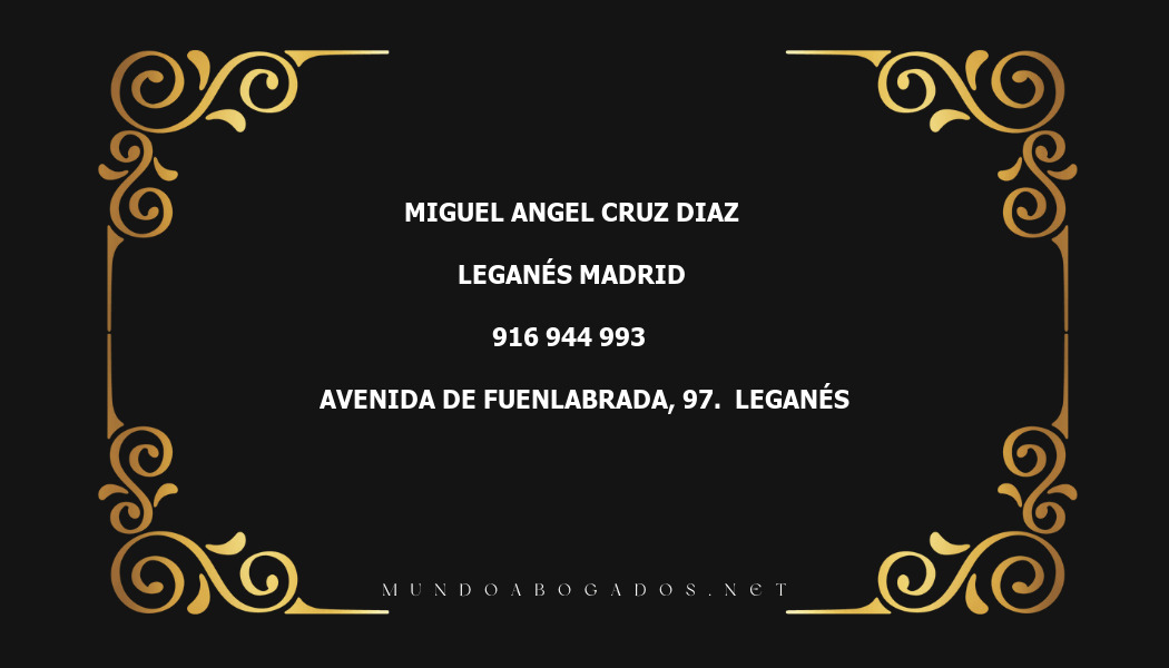 abogado Miguel Angel Cruz Diaz en la localidad de Leganés