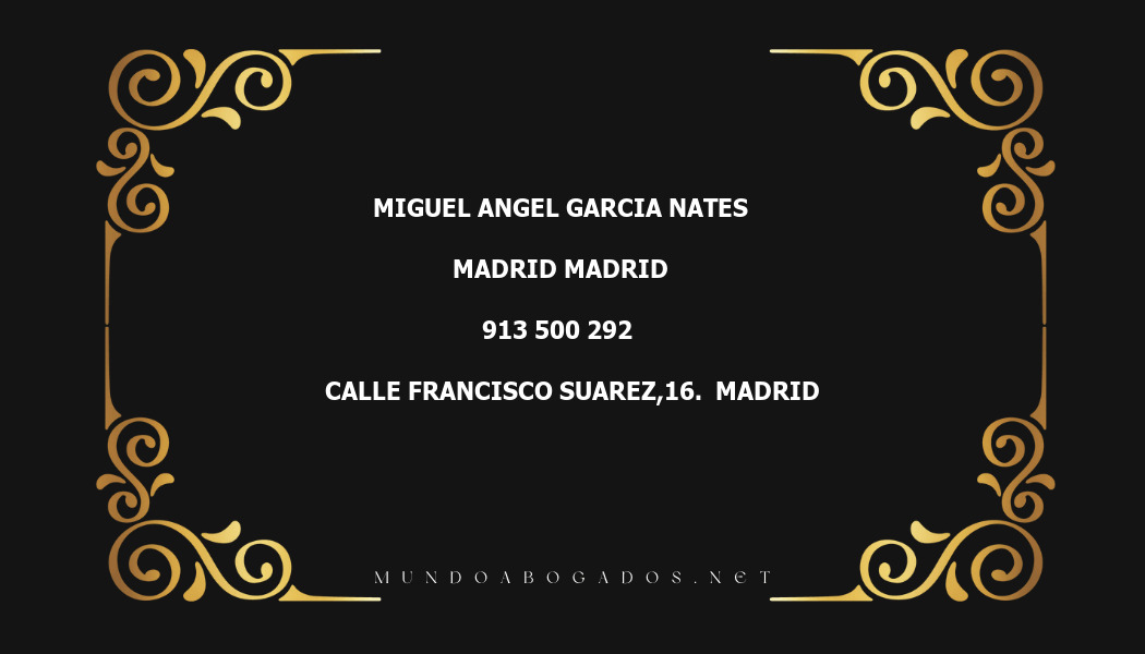 abogado Miguel Angel Garcia Nates en la localidad de Madrid