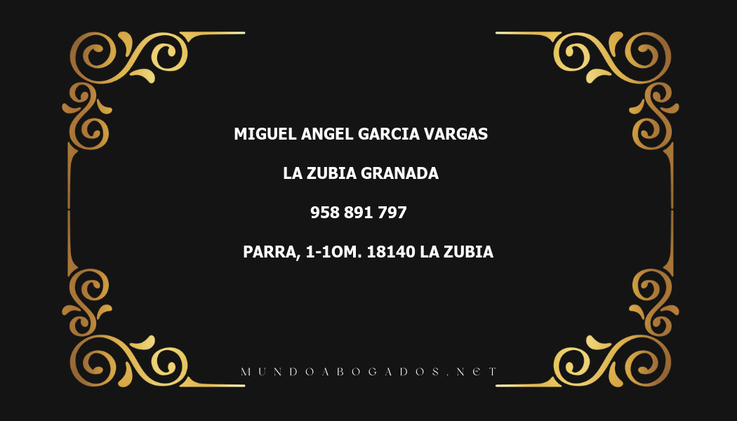 abogado Miguel Angel Garcia Vargas en la localidad de La Zubia