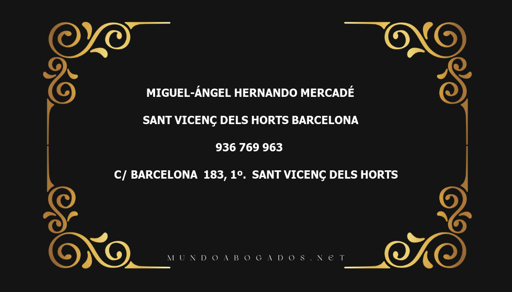 abogado Miguel-Ángel Hernando Mercadé en la localidad de Sant Vicenç dels Horts