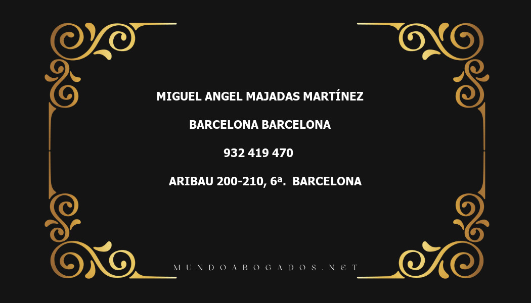 abogado Miguel Angel Majadas Martínez en la localidad de Barcelona