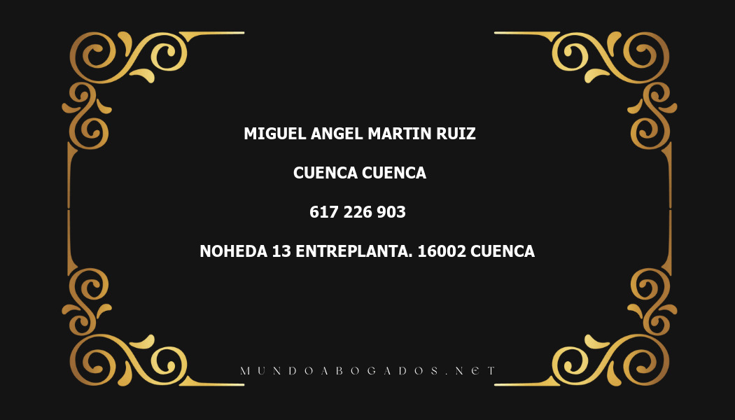 abogado Miguel Angel Martin Ruiz en la localidad de Cuenca