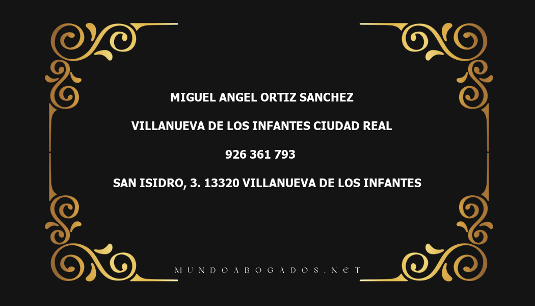 abogado Miguel Angel Ortiz Sanchez en la localidad de Villanueva de los Infantes