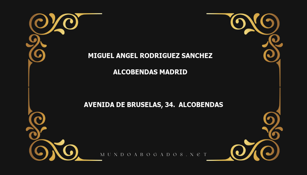 abogado Miguel Angel Rodriguez Sanchez en la localidad de Alcobendas