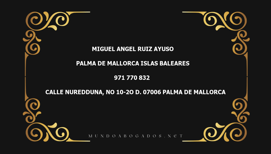 abogado Miguel Angel Ruiz Ayuso en la localidad de Palma de Mallorca