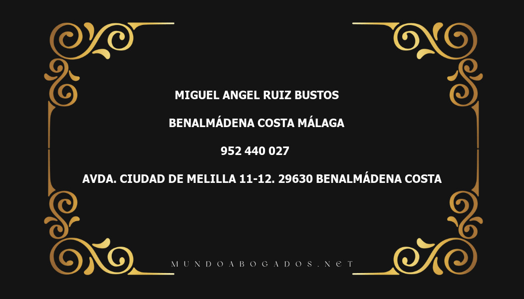 abogado Miguel Angel Ruiz Bustos en la localidad de Benalmádena Costa