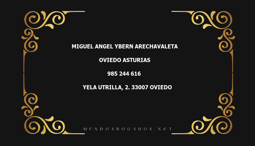 abogado Miguel Angel Ybern Arechavaleta en la localidad de Oviedo