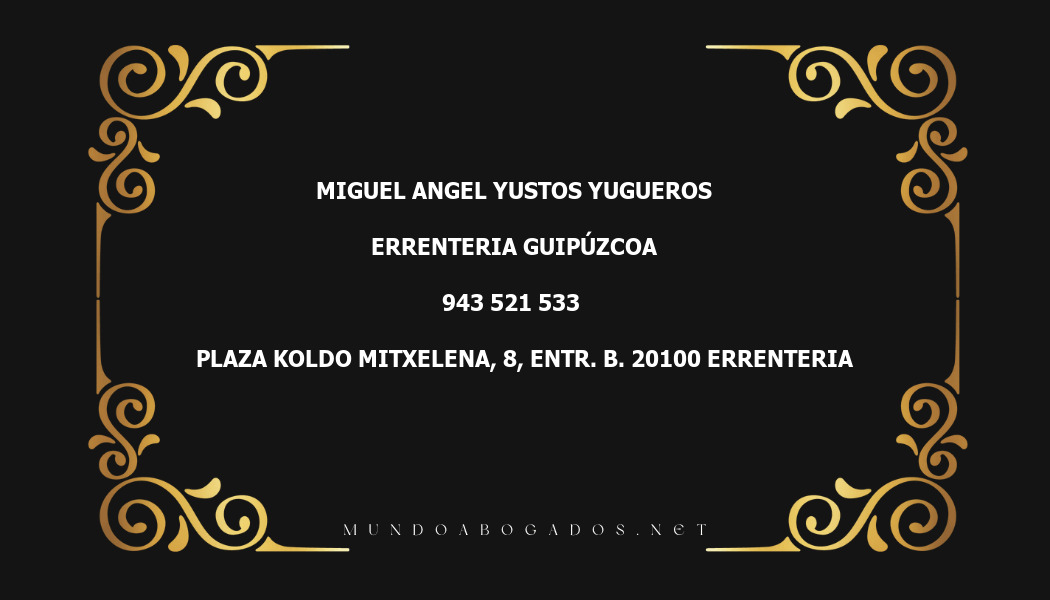 abogado Miguel Angel Yustos Yugueros en la localidad de Errenteria