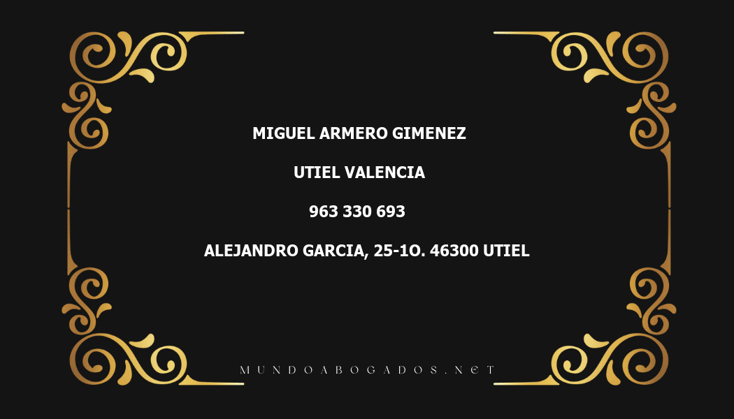 abogado Miguel Armero Gimenez en la localidad de Utiel