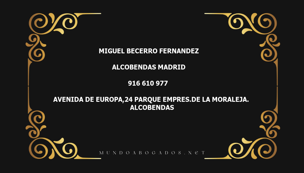 abogado Miguel Becerro Fernandez en la localidad de Alcobendas