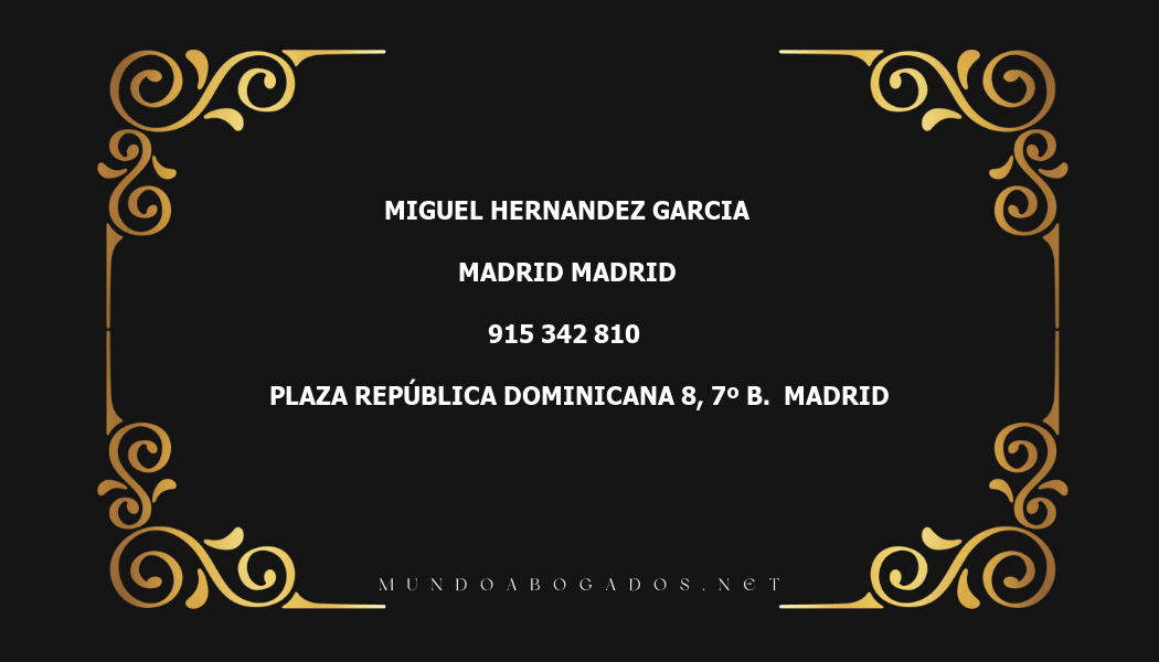 abogado Miguel Hernandez Garcia en la localidad de Madrid