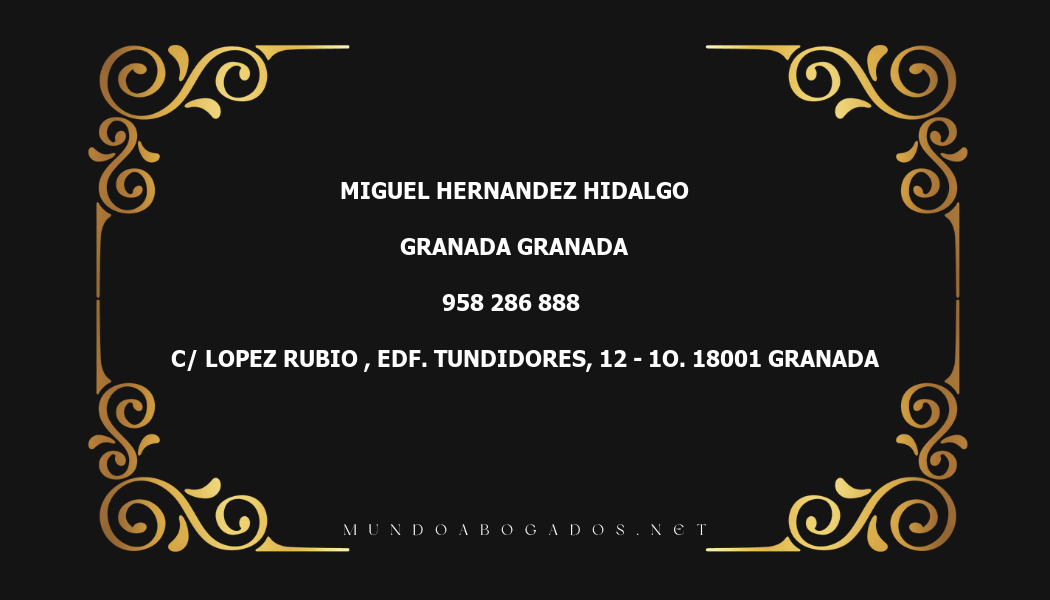 abogado Miguel Hernandez Hidalgo en la localidad de Granada