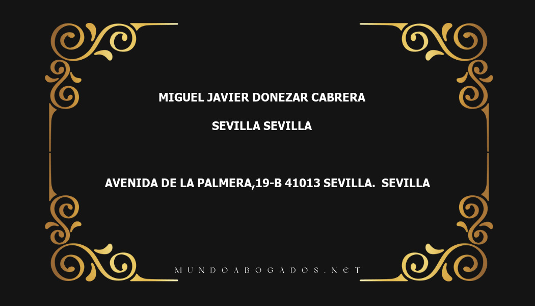 abogado Miguel Javier Donezar Cabrera en la localidad de Sevilla