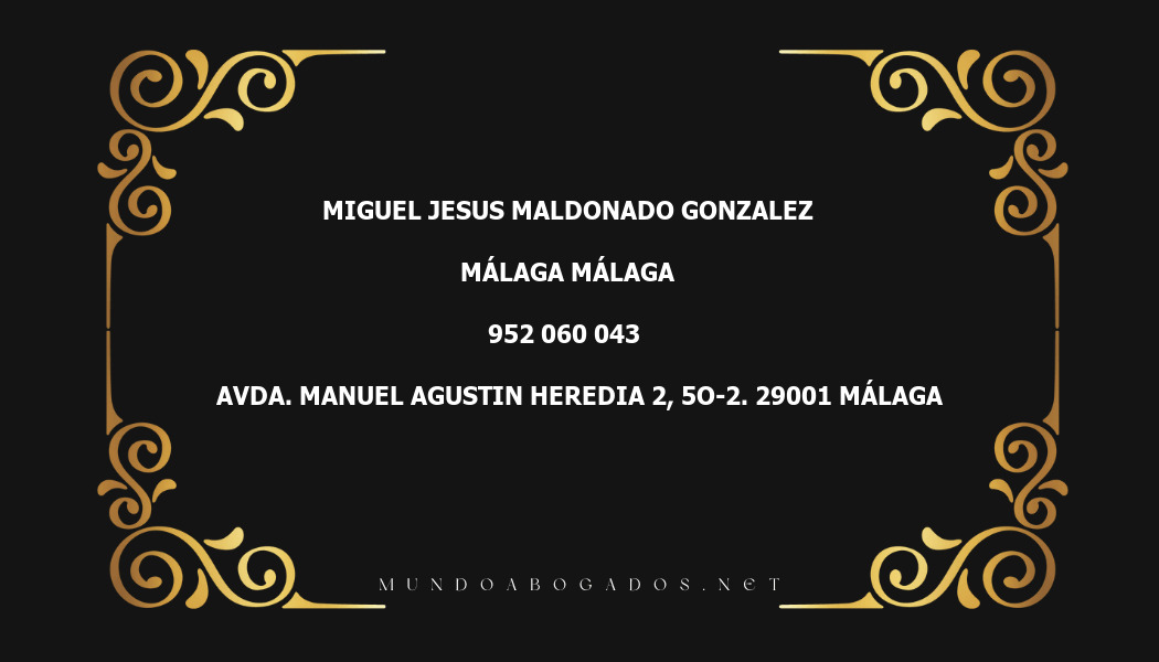 abogado Miguel Jesus Maldonado Gonzalez en la localidad de Málaga