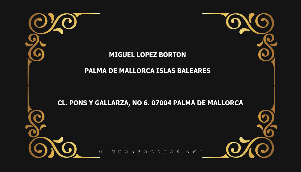 abogado Miguel Lopez Borton en la localidad de Palma de Mallorca