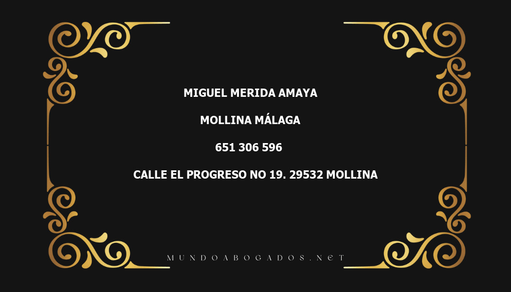 abogado Miguel Merida Amaya en la localidad de Mollina