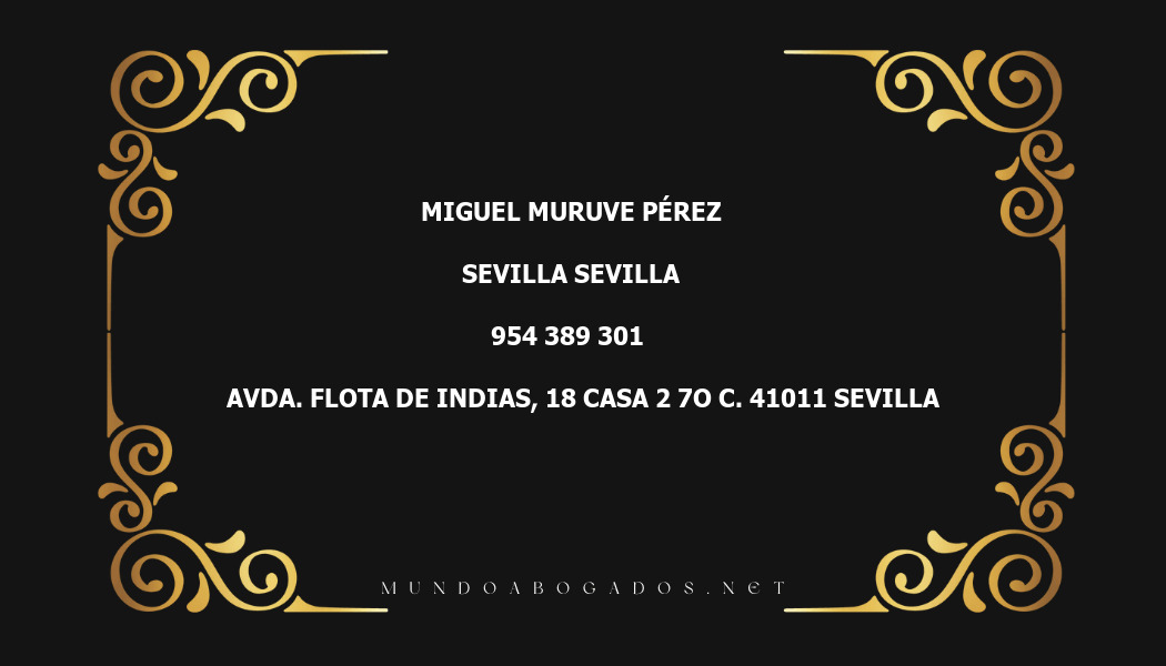 abogado Miguel Muruve Pérez en la localidad de Sevilla