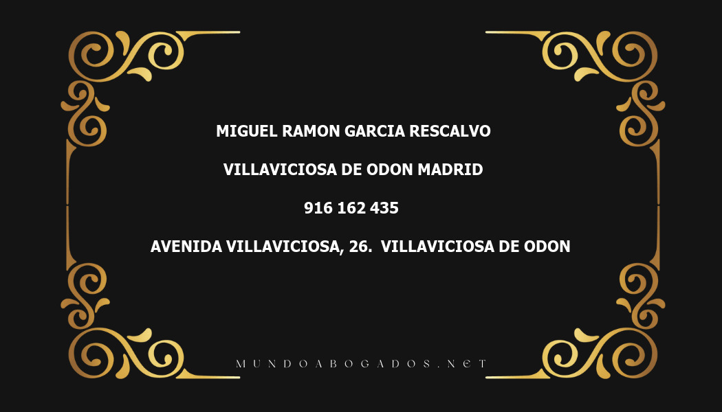 abogado Miguel Ramon Garcia Rescalvo en la localidad de Villaviciosa de Odon