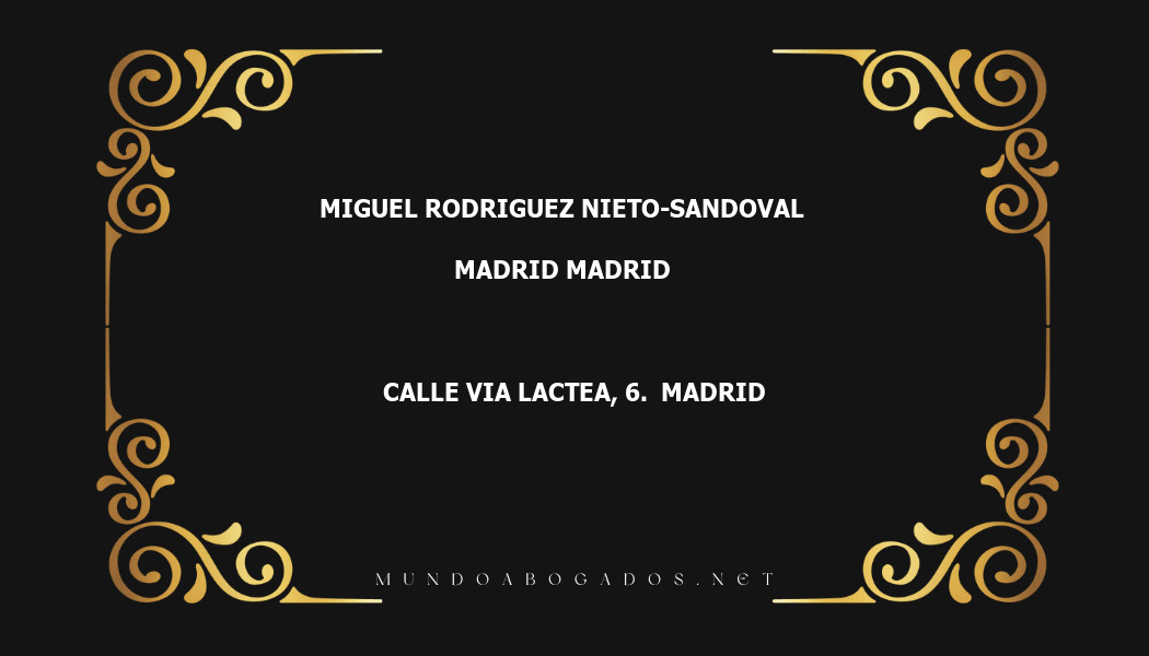 abogado Miguel Rodriguez Nieto-Sandoval en la localidad de Madrid