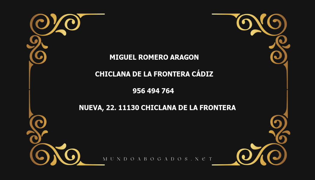 abogado Miguel Romero Aragon en la localidad de Chiclana de la Frontera