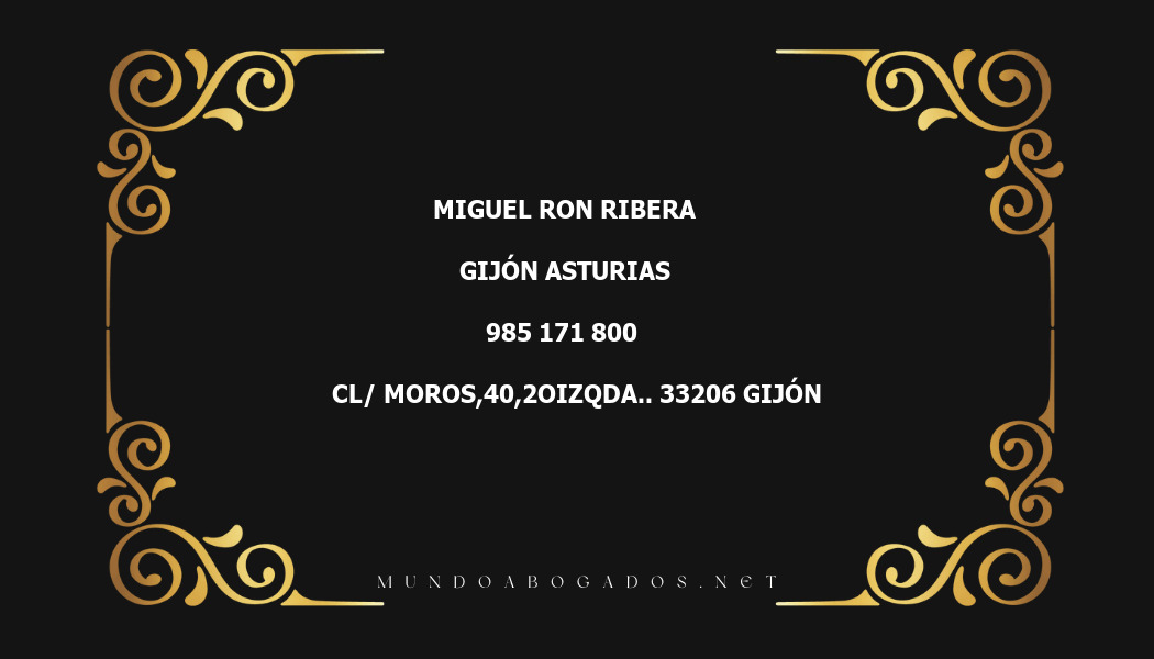 abogado Miguel Ron Ribera en la localidad de Gijón