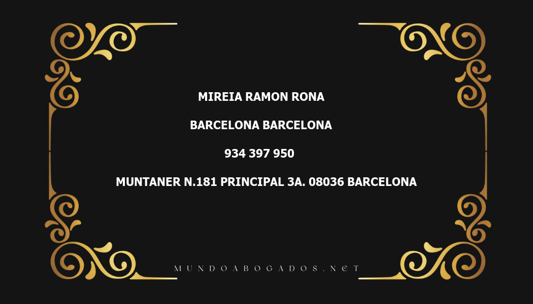 abogado Mireia Ramon Rona en la localidad de Barcelona