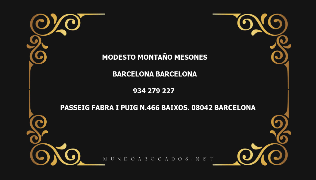 abogado Modesto Montaño Mesones en la localidad de Barcelona