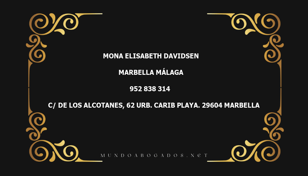 abogado Mona Elisabeth Davidsen en la localidad de Marbella