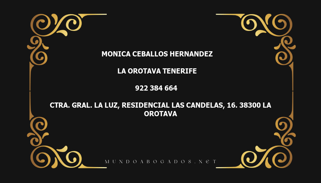 abogado Monica Ceballos Hernandez en la localidad de La Orotava