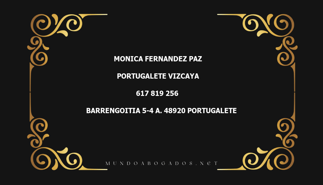 abogado Monica Fernandez Paz en la localidad de Portugalete