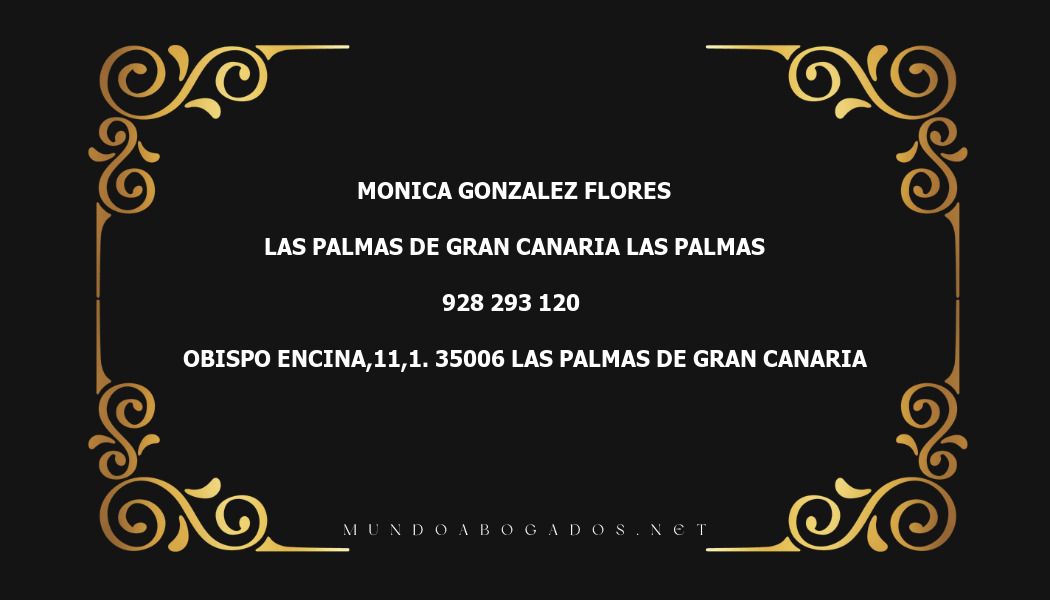 abogado Monica Gonzalez Flores en la localidad de Las Palmas de Gran Canaria