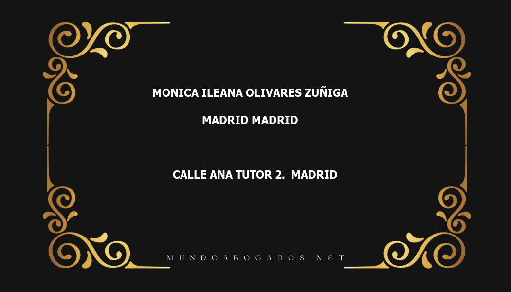 abogado Monica Ileana Olivares Zuñiga en la localidad de Madrid