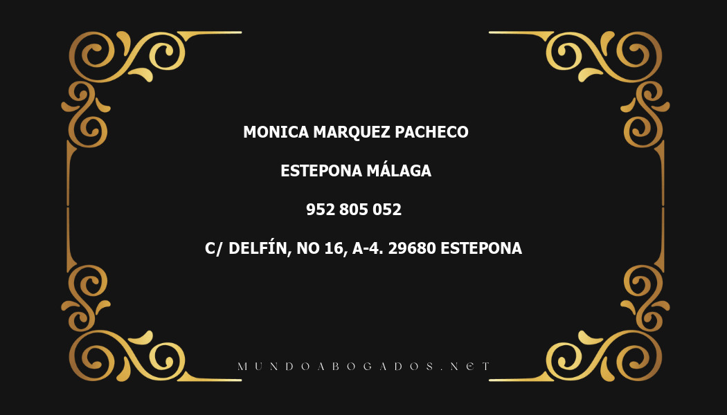 abogado Monica Marquez Pacheco en la localidad de Estepona