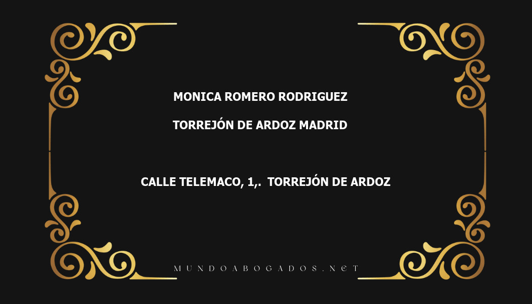 abogado Monica Romero Rodriguez en la localidad de Torrejón de Ardoz