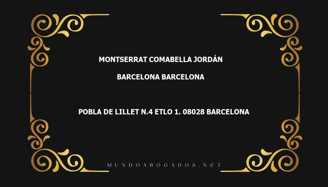 abogado Montserrat Comabella Jordán en la localidad de Barcelona