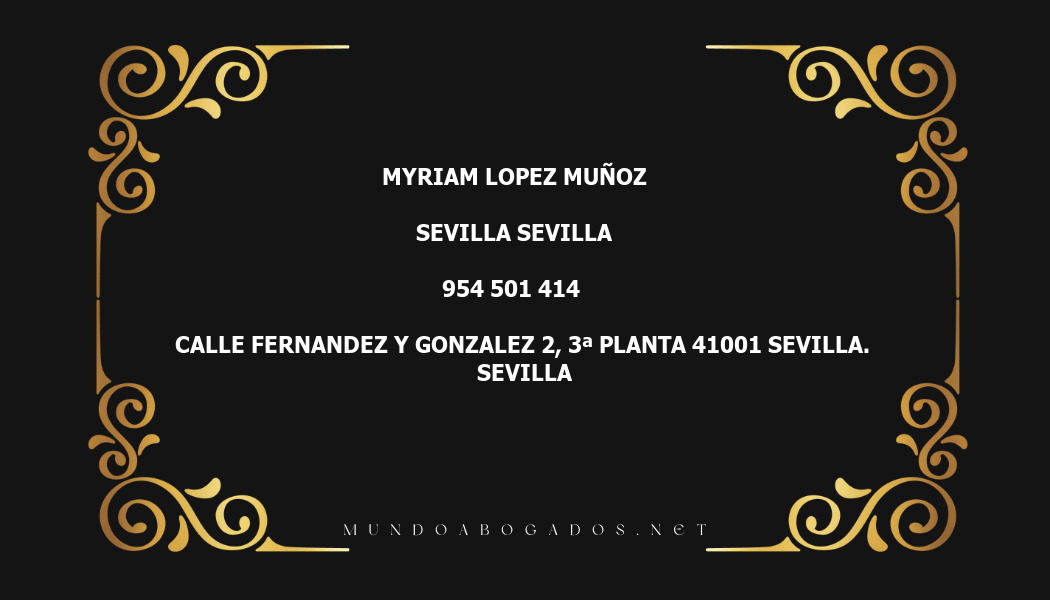 abogado Myriam Lopez Muñoz en la localidad de Sevilla