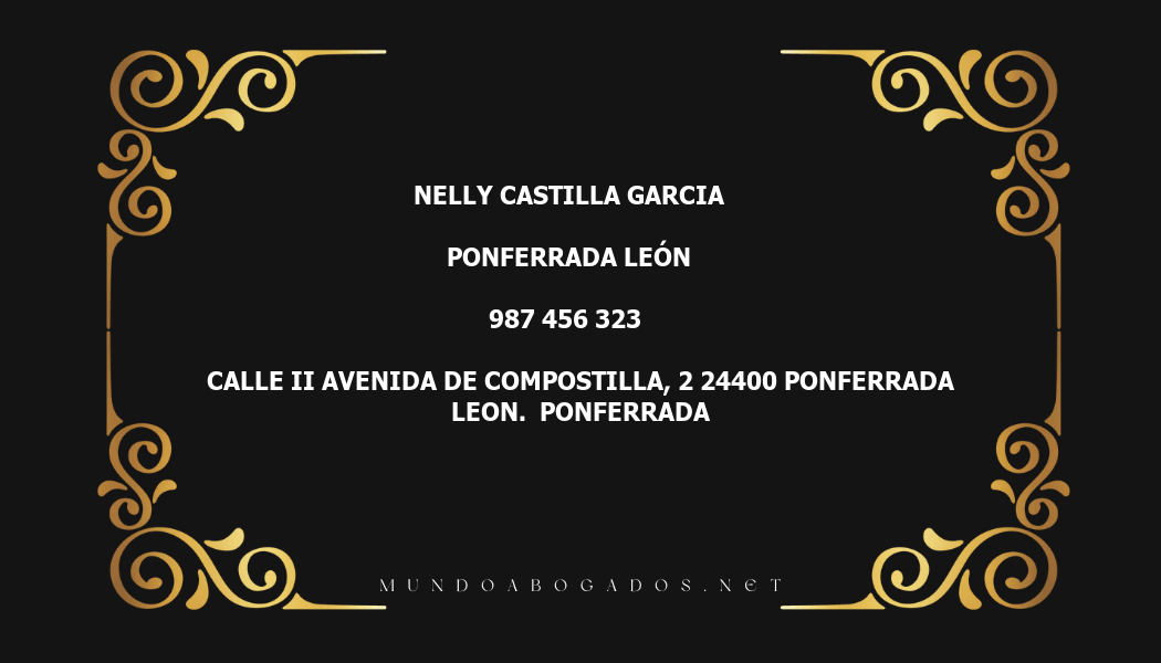 abogado Nelly Castilla Garcia en la localidad de Ponferrada