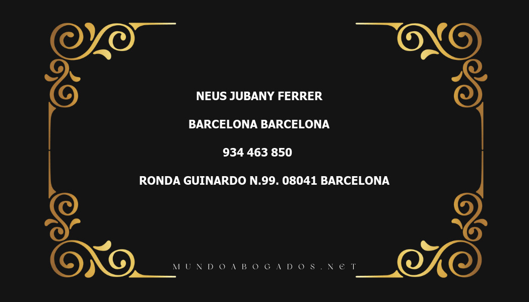 abogado Neus Jubany Ferrer en la localidad de Barcelona