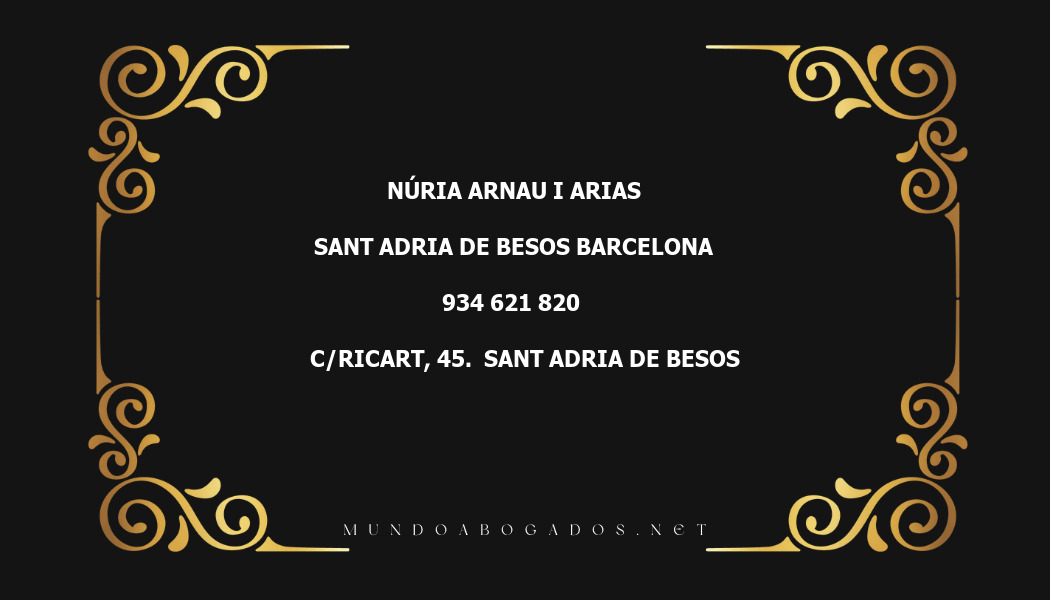 abogado Núria Arnau I Arias en la localidad de Sant Adria de Besos