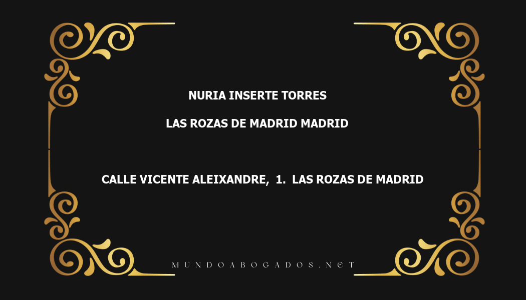 abogado Nuria Inserte Torres en la localidad de Las Rozas de Madrid