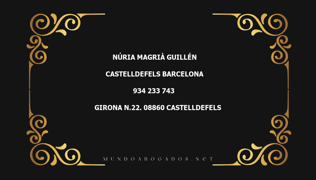 abogado Núria Magrià Guillén en la localidad de Castelldefels