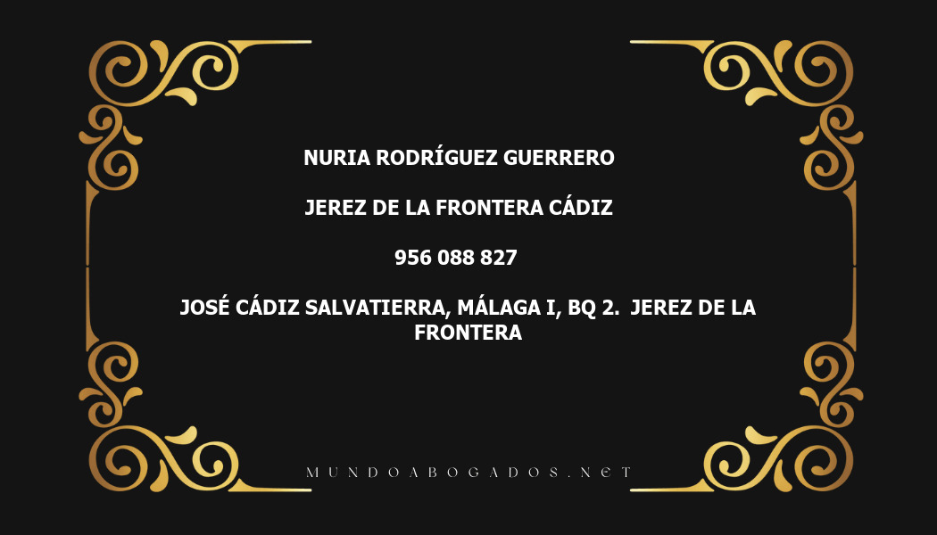 abogado Nuria Rodríguez Guerrero en la localidad de Jerez de la Frontera