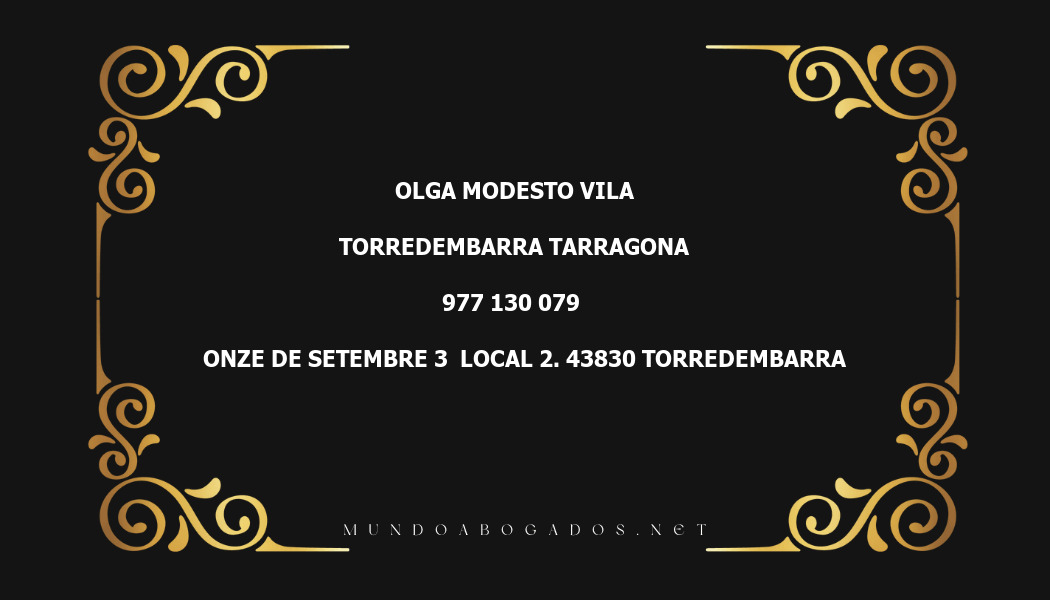 abogado Olga Modesto Vila en la localidad de Torredembarra