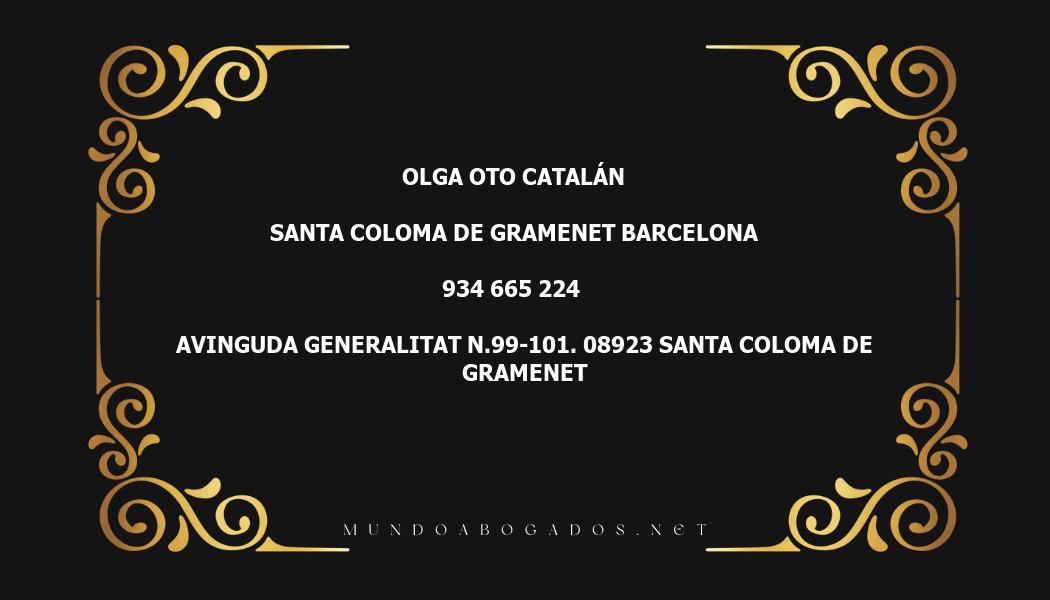 abogado Olga Oto Catalán en la localidad de Santa Coloma de Gramenet