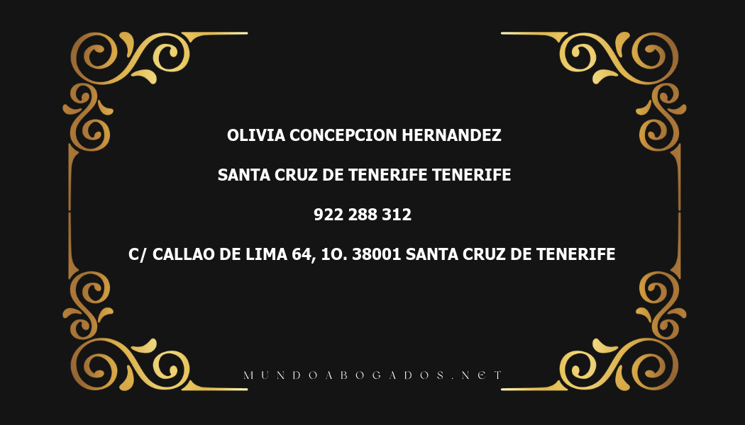 abogado Olivia Concepcion Hernandez en la localidad de Santa Cruz de Tenerife