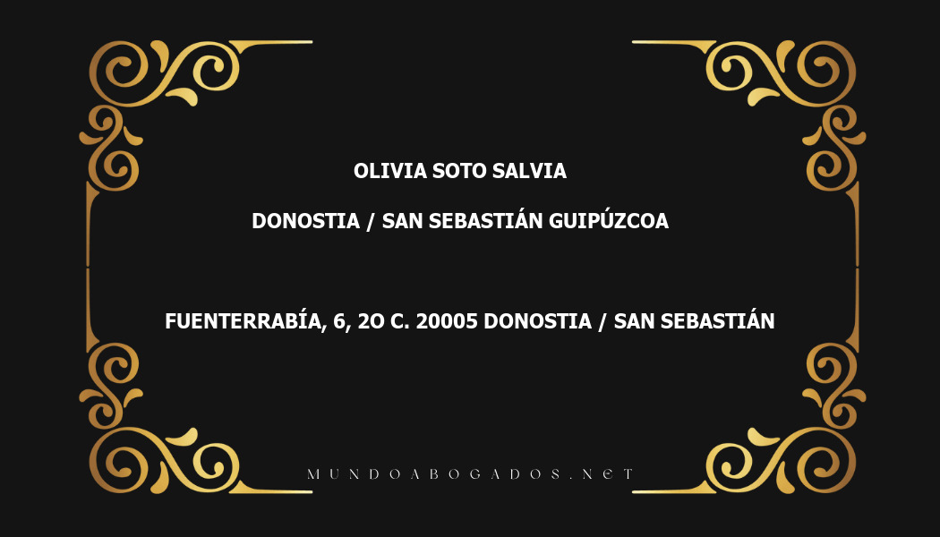 abogado Olivia Soto Salvia en la localidad de Donostia / San Sebastián